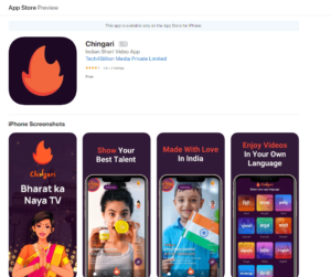 Chingari App Like TikTok for iOS