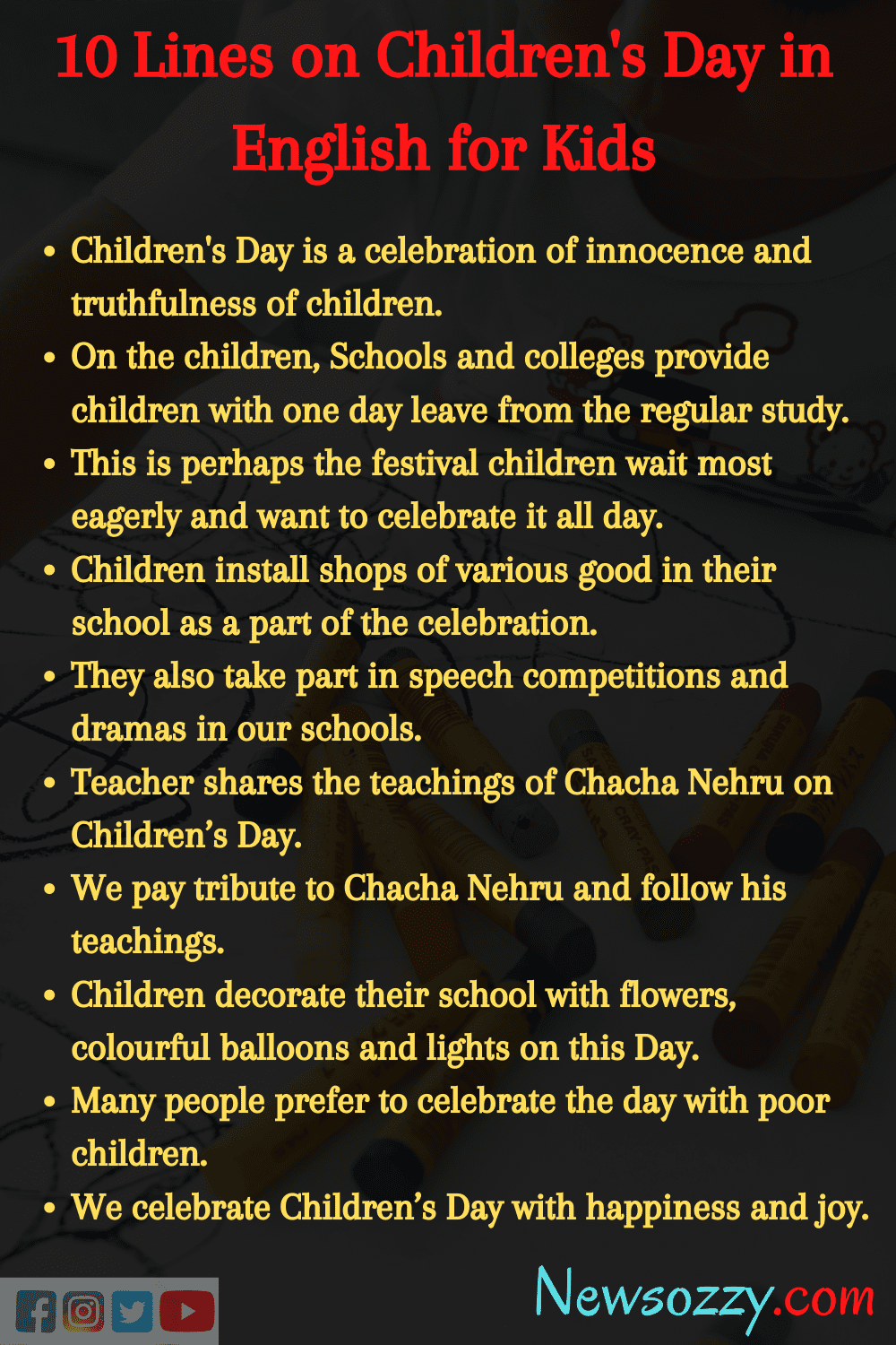 10 lines on children's day for students in english