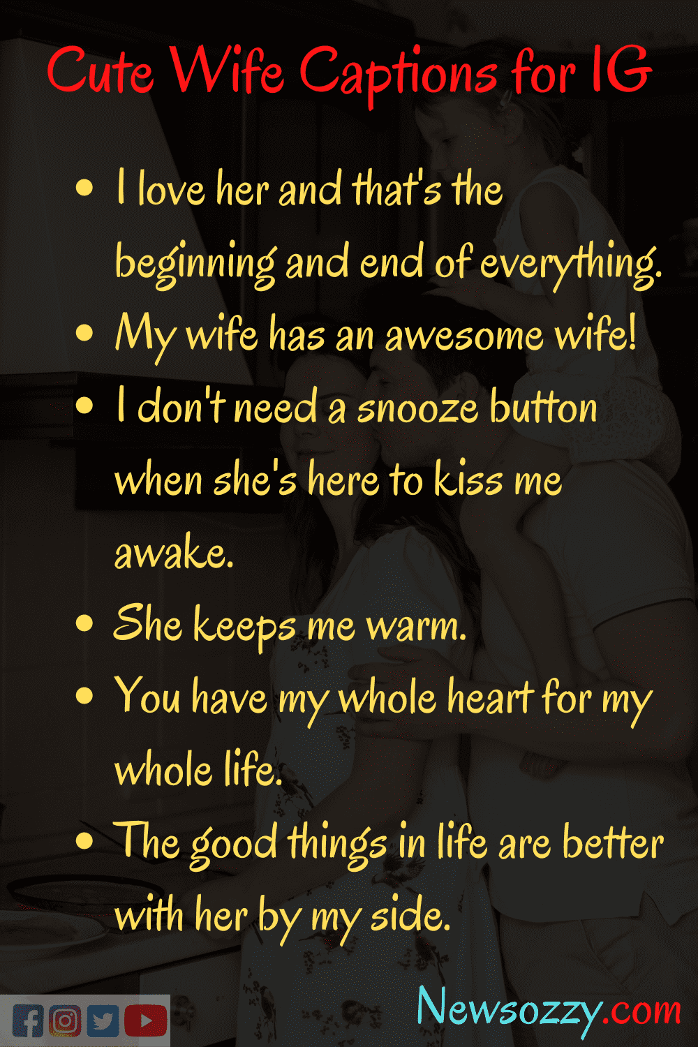 cute captions for wife