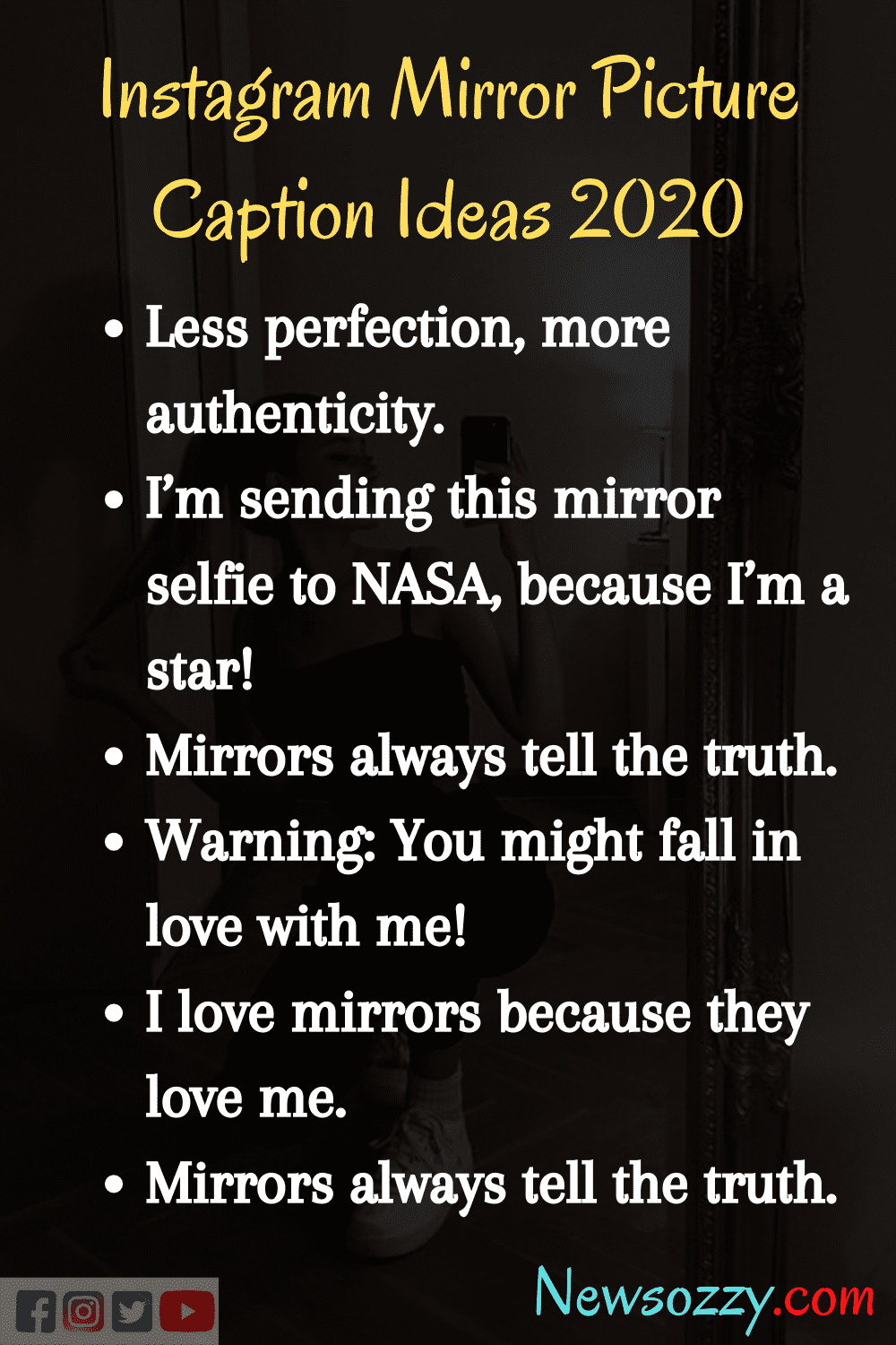 mirror picture caption ideas for instagram