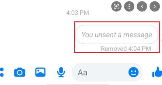 “User unsend a message. for messenger