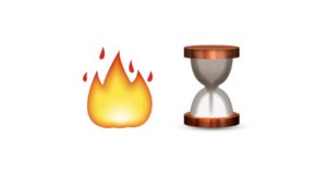 Fire and Hourglass emoji 