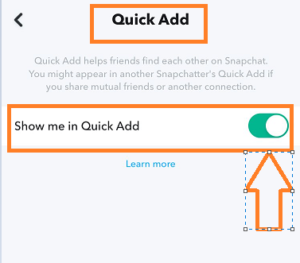 Enable Show me in Quick Add