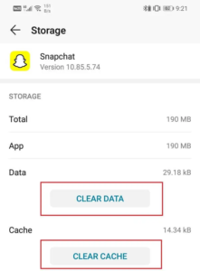 clear cache and clear data