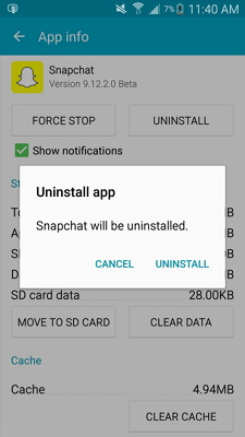 delete-and-uninstall snapchat