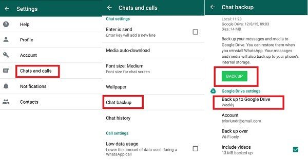 Google drive whatsapp back up