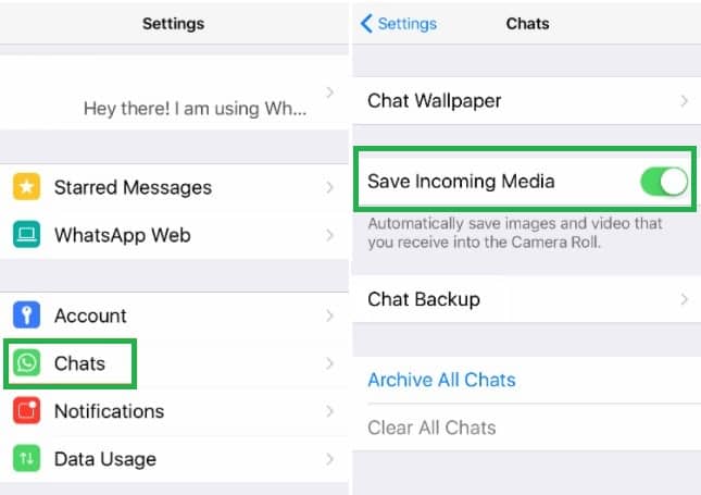 Save Whatsapp photos to gallery on iPhone