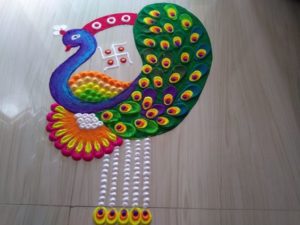 peacock rangoli designs for new year