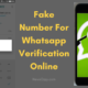 Fake Number For Whatsapp Verification Online