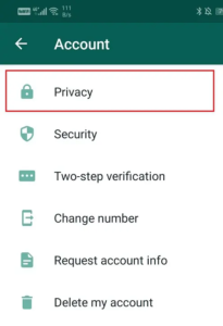Now click on privacy