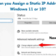 Assign a Static IP Address in Windows 11 10
