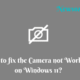Camera not Working on Windows 11