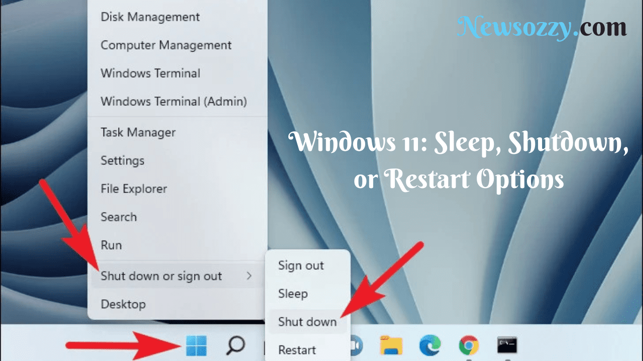 Shutdown or Restart Windows 11