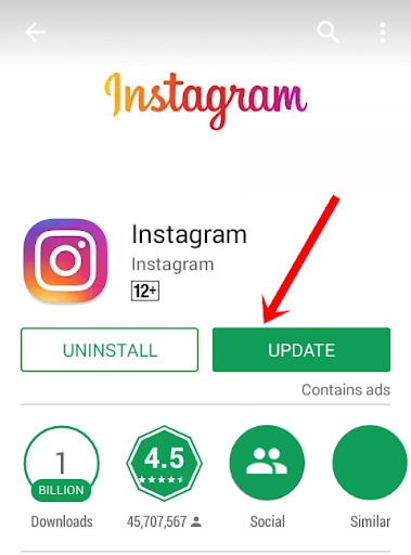 Try Updating your Instagram app
