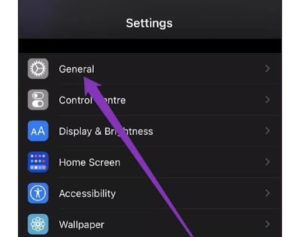 open general settings in iphone