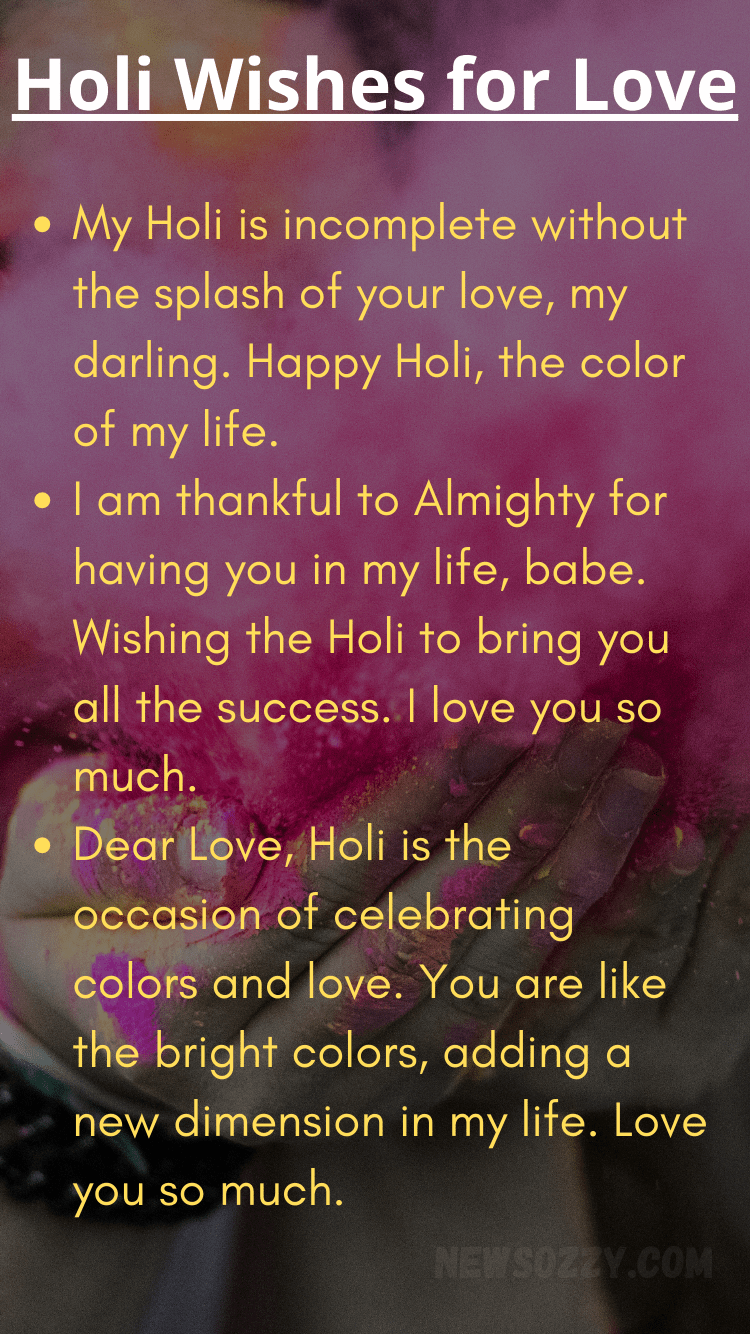 Holi Wishes for Love