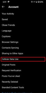 Cellular-Data-Use to fix Instagram