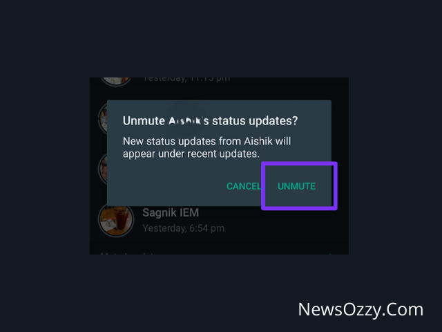 Unmute status updates