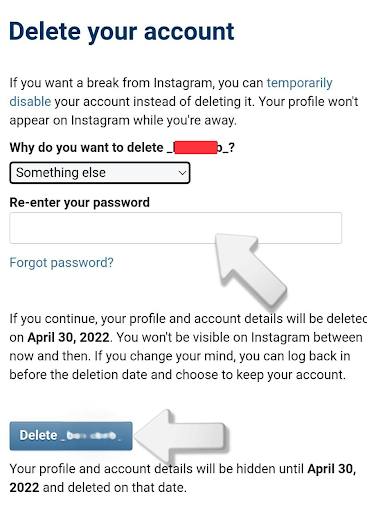 delete your account