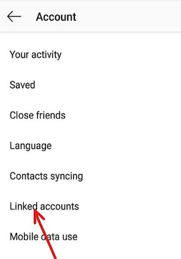 go to linked accounts option