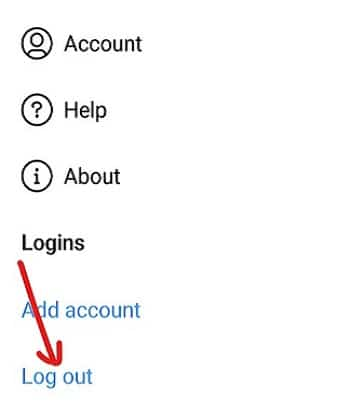 tap on log out option