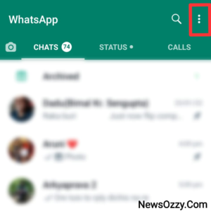 Android whatsapp 3 dot