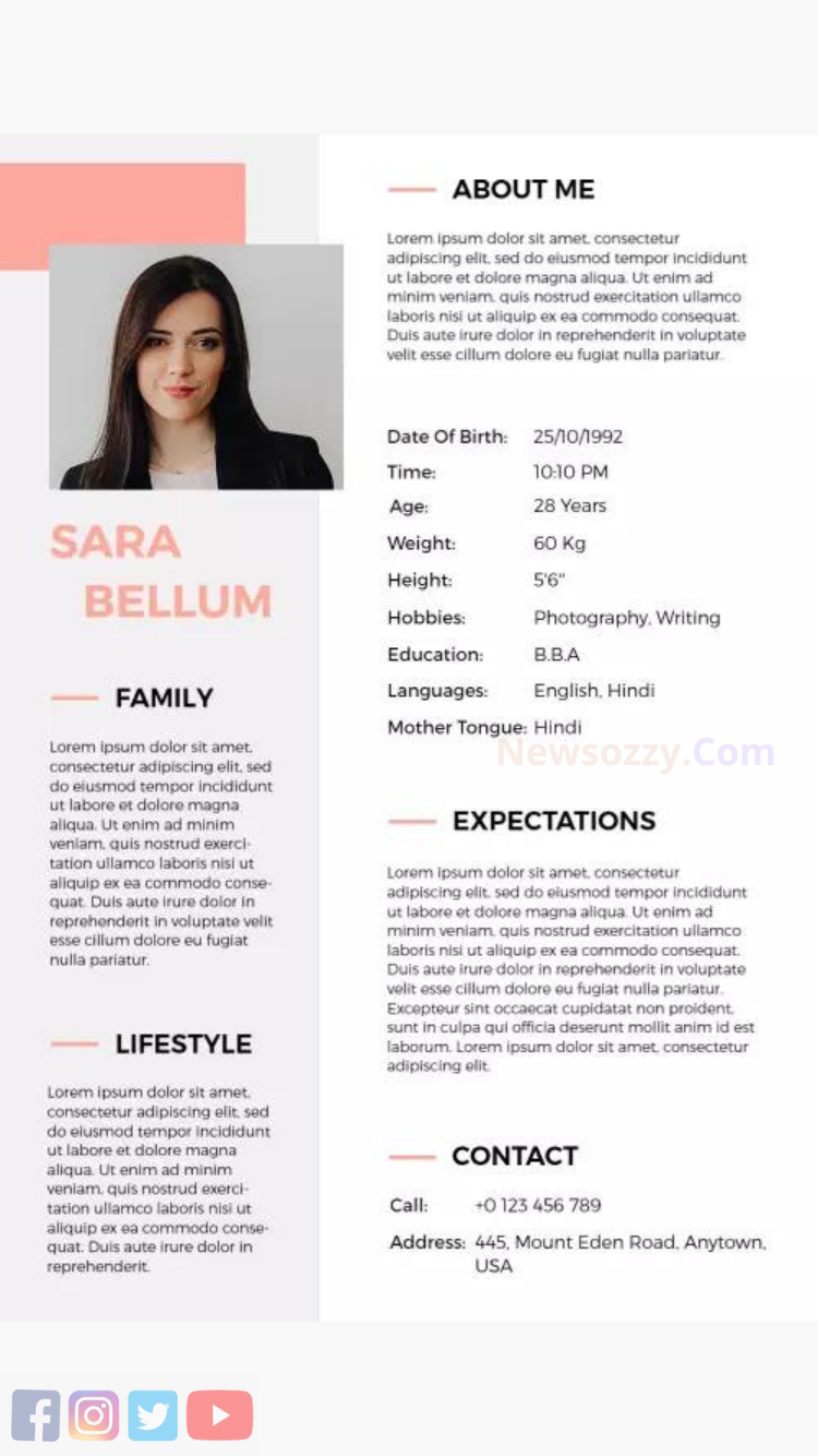 Best Marriage Biodata Word Format for Girl