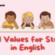 Moral Values for Students