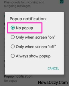 WhatsApp No Pop-Up