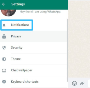 choose the notifications option under settings