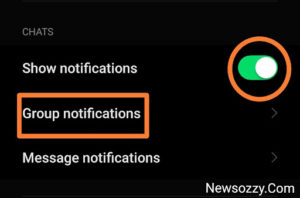 click on group notification