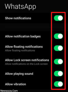 enable all options under show notifications