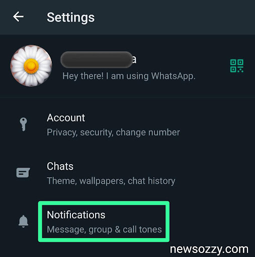 go to notification option under settings