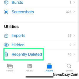 iPhone recently deleted