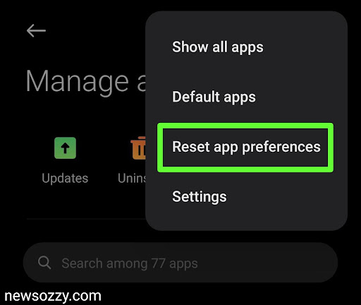 reset app preferences