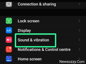 select sound & vibration option
