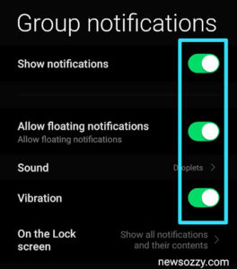trun on all group notification options