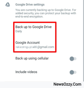 Android whatsapp backup google drive