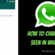 How To Change Last Seen In WhatsApp