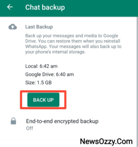Local backup whatsapp android