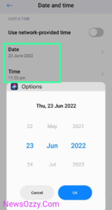 System date and time customize