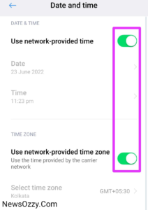 System turn off network provided time
