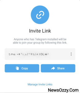 Telegram share group link