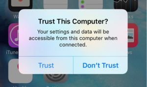 Trust This Computer alert on iPhone