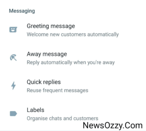 WhatsApp Business auto generated messages