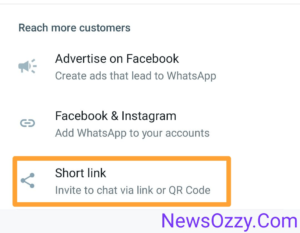 WhatsApp Business short link