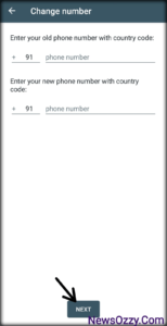 WhatsApp business current and new phone number