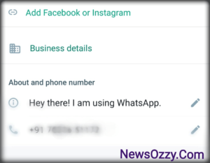WhatsApp business phone number edit