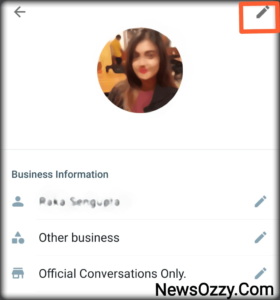 WhatsApp business profile picture edit
