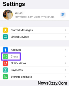 iphone whatsapp settings